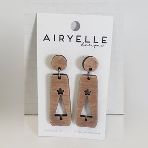Airyelle Designs Distressed Wood Christmas Earrings